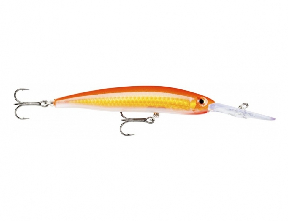 MaxRap Fat Minnow color Flake Gold Fluorescent Red