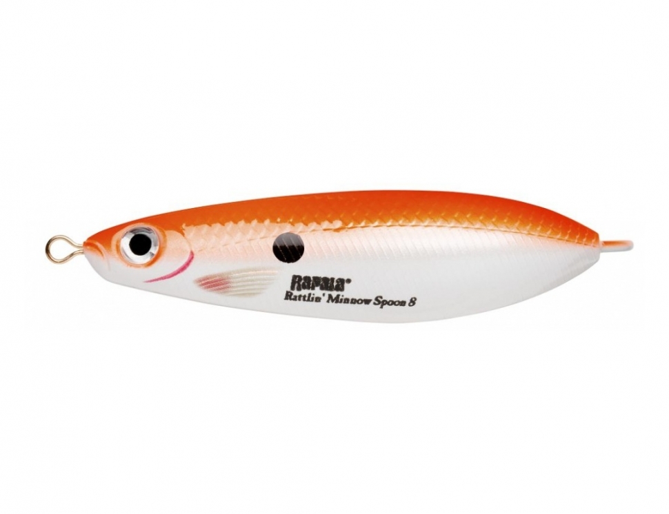 Rattlin Minnow Spoon color Fluorescent Red Pearl (FRP)