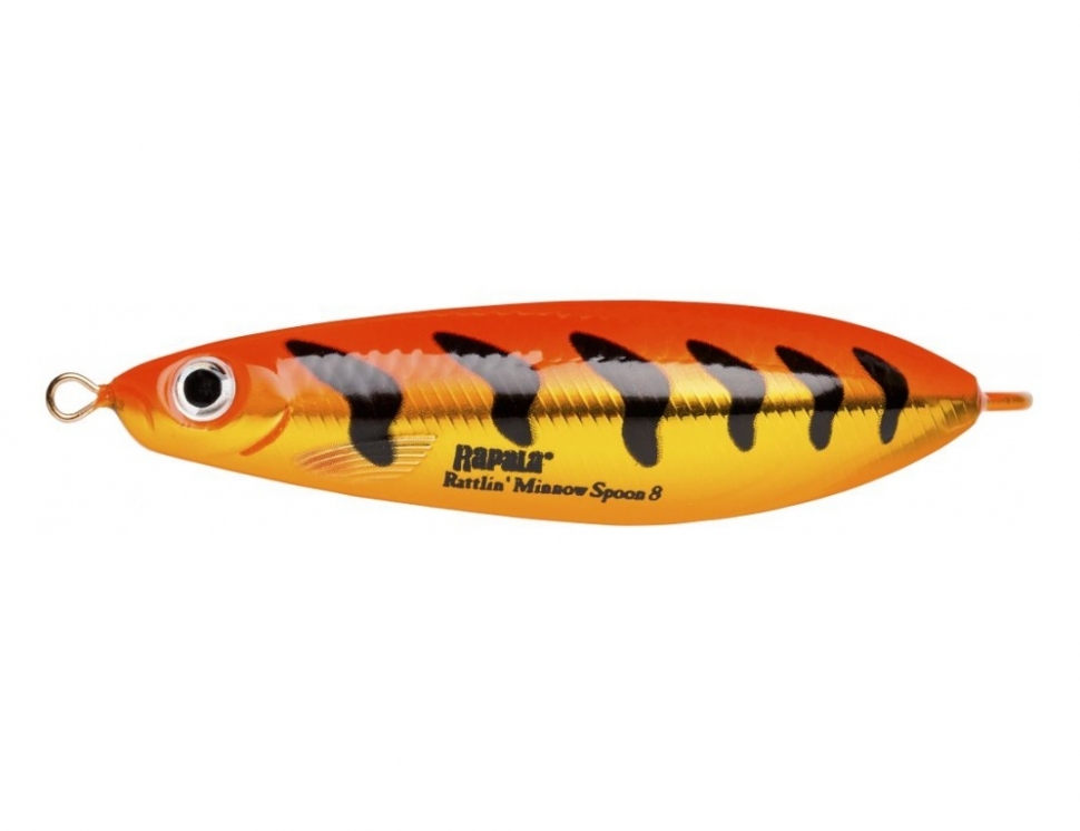 Rattlin Minnow Spoon color Gold Fluorescent Red Tiger (GFRT)
